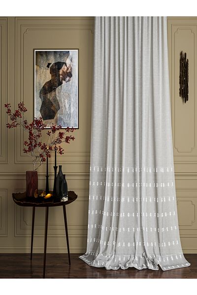 OnyxHome Truva Linen Beard Tulle Curtain