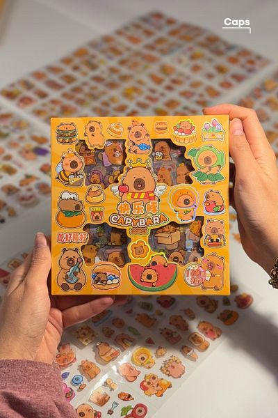 caps anlarınızı paylaştığınız ortağınız Caypbara 570 Pieces Cute Transparent Sticker Set - Notebook Water Bottle Bicycle Sticker