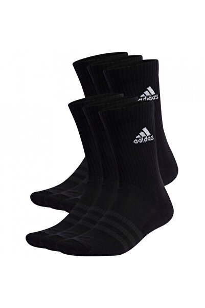 adidas Set 6 pairs of Cushioned Crew Socks, Black, Size 37-39