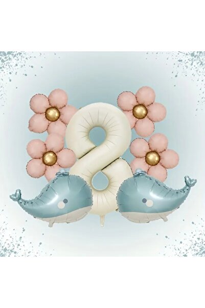 DÜVENCİ TİCARET Χαριτωμένο σετ μπαλονιών με θέμα την καλέντουλα και την φάλαινα