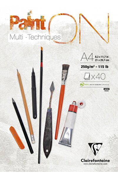 Clairefontaine طلاء مخيط 250 جرام 40yp A4 كتلة رسم متعددة الأغراض - ورق أبيض