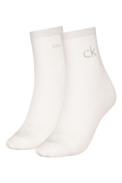 Calvin Klein , Set de sosete scurte cu logo - 2 perechi, Alb murdar, 39-42