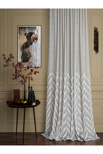 OnyxHome Bodrum Linen Beard Tulle Curtain