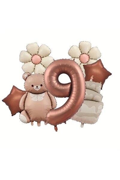 DÜVENCİ TİCARET مجموعة الدب اللطيف وبالونات الكيك