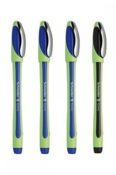 Genel Markalar Schneider X-press 0.8mm Keçe Uçlu İmza Kalemi 3 Mavi 1 Siyah