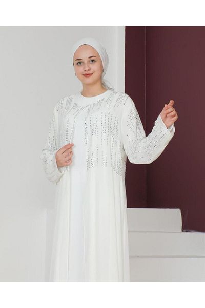 Tebrikler tekstil New Season Women's Kaftan Long Stylish and Comfortable Cut Suitable for Special Occasions Model M2035