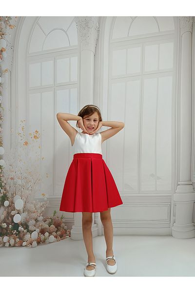 NSMLİFE There Is a Model Red Pleated April 23, October 29, Graduation Dress