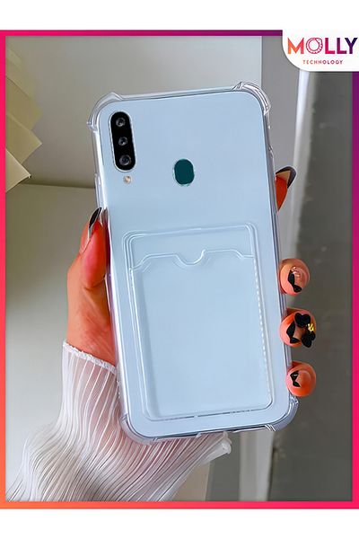 Molly Transparent Silicone Case with Card Pocket for Samsung Galaxy A20S