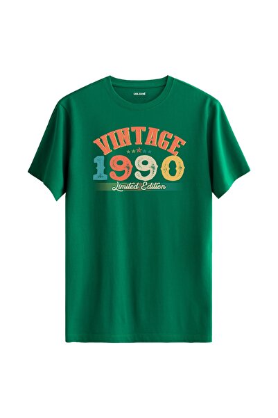 Colermi 1990 Echo Vintage T-Shirt Birthday Gift Crew Neck Unisex Vintage Tshirt
