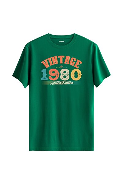 Colermi تي شيرت Echo Vintage لعام 1980 هدية عيد ميلاد برقبة دائرية للجنسين تي...