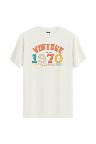 Colermi تي شيرت Echo Vintage لعام 1970 هدية عيد ميلاد برقبة دائرية للجنسين تي...