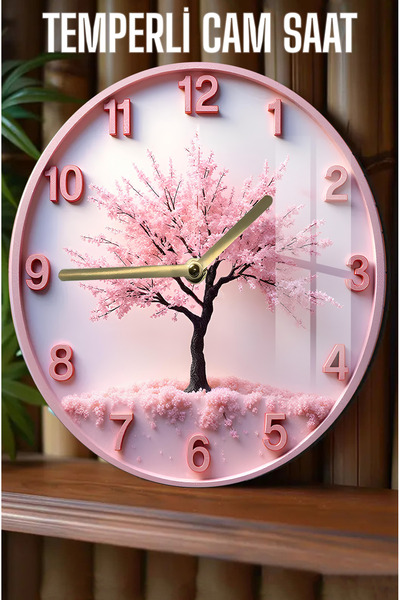 kutuTR Şıklık ve Dayanıklılığı Bir Arada Sunan 3D Görünümlü Temperli Cam Saat – 33 cm CSDW270