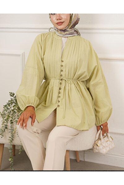 GÜLSEVEN Pamuk kumaş kadın gömlek modeli