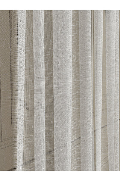 OnyxHome Silvery Linen Folded Tulle Curtain