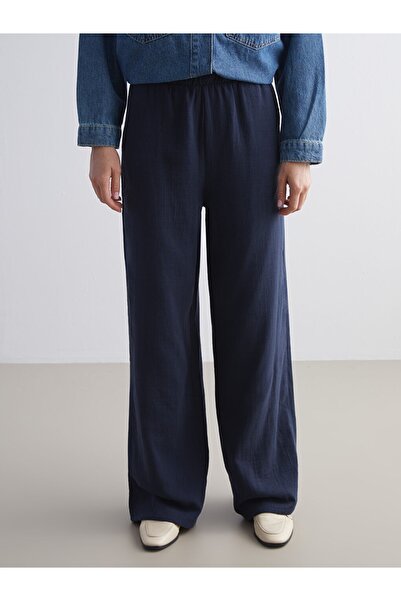 LC Waikiki LCW Modest YENİ SEZON Beli Lastikli Dokulu Müslin Kadın Pantolon