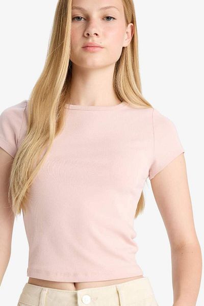 DeFacto New Season Coool Fitted Crew Neck Ribbed Short Sleeve T-Shirt
