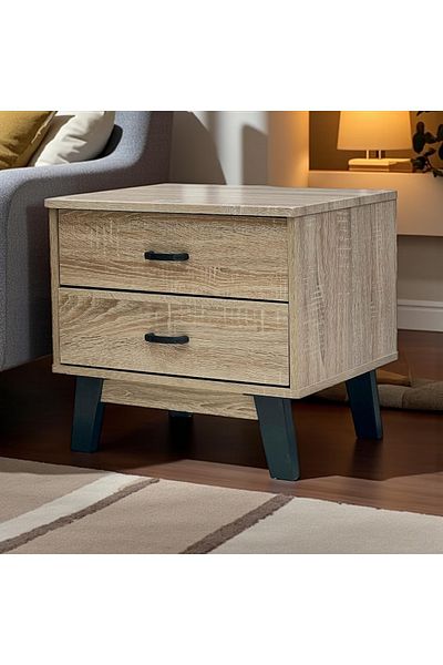 Kreslo Modern wooden two-drawer side table