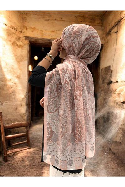 Baştacı Cotton Ethnic 0361 Powder Shal