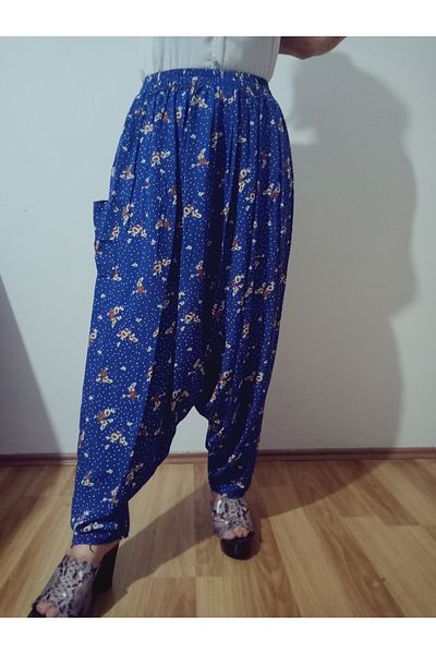hoaryage Viscose Press Fabric Floral Patterned Shalwar with Pockets 100% Cotton 36-50Size