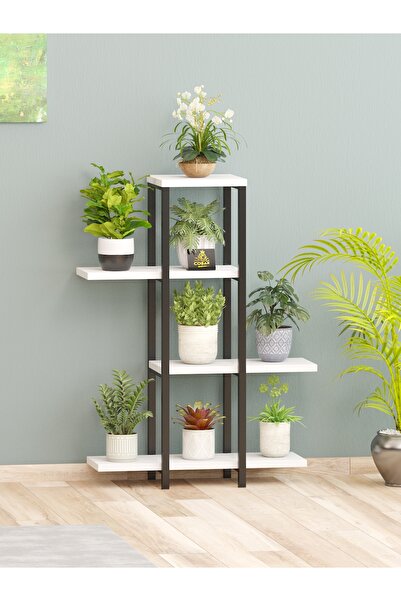 Cosargroup YÜKSEK AYAKLI Saksı Standı Saksılık dekoratif Çiçeklik Rafı Metal Iskeleti Dekoratif boy87cm