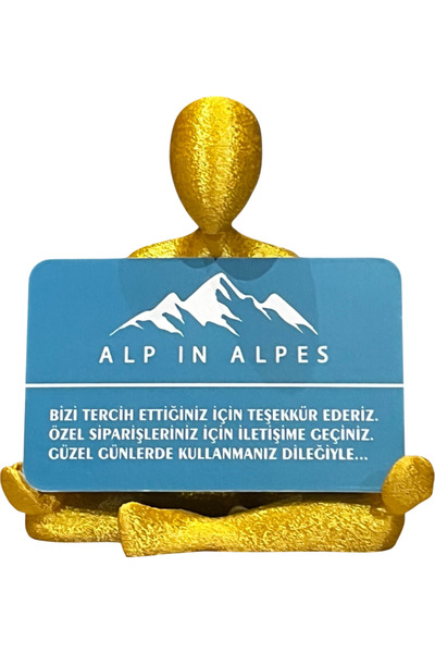 Alp in Alpes Suport pentru cărți de vizită cu tematică yoga (culoare aurie)
