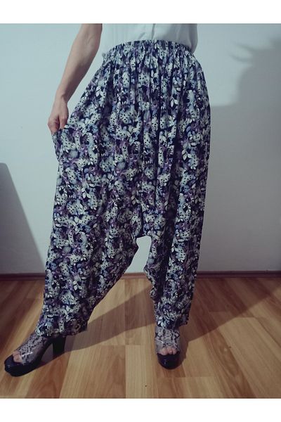 hoaryage Viscose Press Fabric Floral Patterned Shalwar with Pockets 100% Cotton 36-50Size