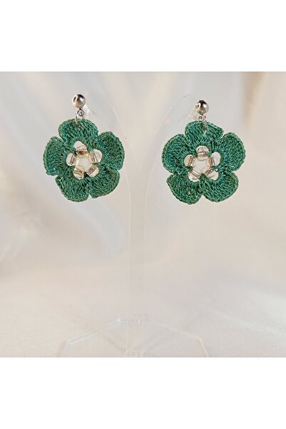 Crystal Atelier Bohemian Style Handmade Knitted Flower Earrings–Summer, Lightweight, Colorful, Special Design Jewelry, Trendy Earrings