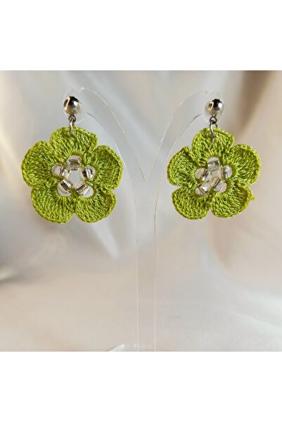 Crystal Atelier Handmade Knitted Flower Earrings–Summer, Lightweight, Colorful, Bohemian Style, Casual and Special Occasion Accessory