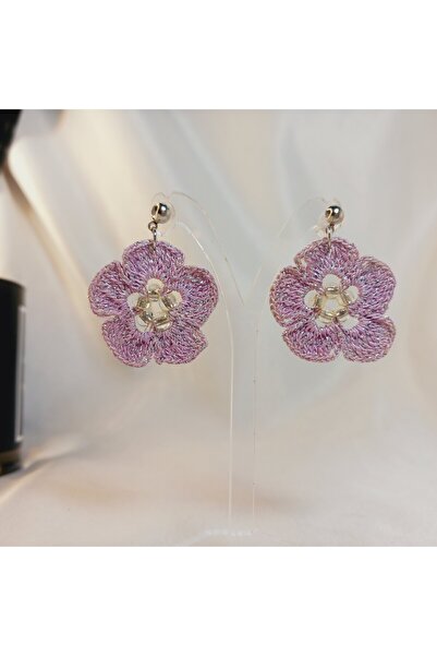 Crystal Atelier Hand Knitted Flower Earrings–Lightweight, Colorful, Suitable for Summer Combinations, Handmade, Gift Accessory, Boho, Chic