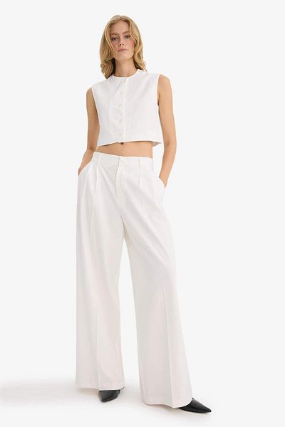 DeFacto Oversize Wide Fit Crew Neck Crepe Vest F8112Ax25Au