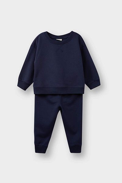 DeFacto Set de 2 piese pentru bebeluși, hanorac simplu de bază, pantaloni de sport E8434A525WN