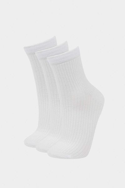 DeFacto Women's 3-Piece Cotton Socks F5600Axns