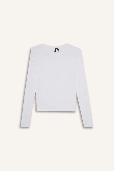 DeFacto Slim Fit Slim Fit Crew Neck Basic Plain Long Sleeve T-Shirt D3756Ax25Au