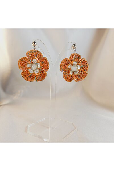 Crystal Atelier Handmade Knitted Flower Earrings–Summer, Lightweight, Colorful, Bohemian Style, Casual and Special Occasion Accessory, Romantic