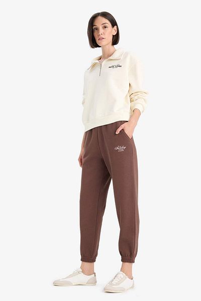 DeFacto Regular Fit Half Zipper Printed Thick Sweatshirt F1066Ax25Au