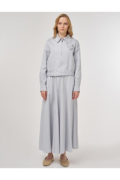 Kayra 100% Cotton Skirt Suit Blue