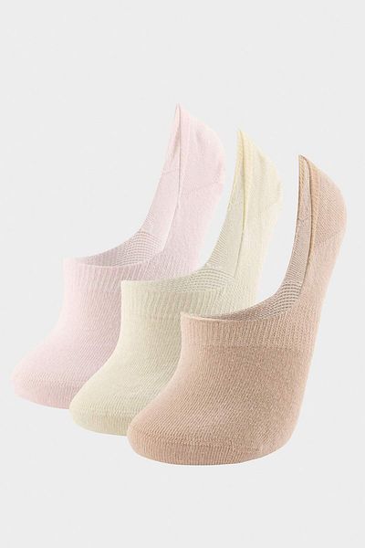DeFacto Women's Invisible 3-Piece Cotton Ballerina Socks T6922Azns