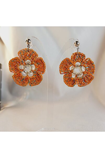 Crystal Atelier Handmade Knitted Flower Earrings–Summer, Lightweight, Colorful, Bohemian Style, Casual and Special Occasion Accessory, Romantic