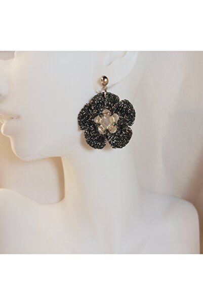 Crystal Atelier Bohemian Style Handmade Knitted Flower Earrings–Summer, Lightweight, Colorful, Special Design Jewelry, Boho, Chic, Casual