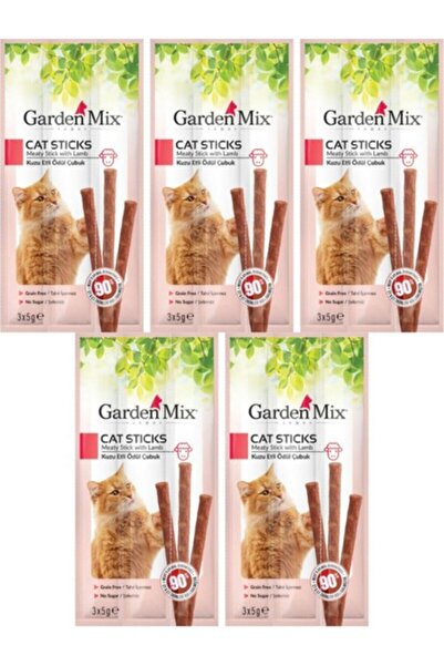Gardenmix Garden Mix Kuzu Etli Kedi Stick Ödül 3X5GR - 5 Paket