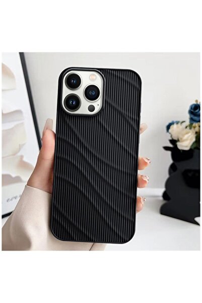 Zebana Apple iPhone 16 Pro Max Uyumlu Kılıf Fine-Line Silikon Kılıf Siyah