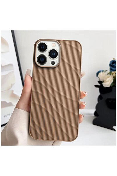 Zebana Apple iPhone 16 Pro Uyumlu Kılıf Fine-Line Silikon Kılıf Desert Titanyum