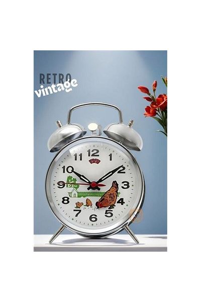 Skygo Transformacion Table Clock Metal Chicken and Chicks