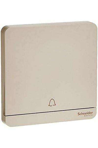 Schneider Electric E8331BPL1_WG AvatarOn Gold - مفتاح جرس باب قابل للسحب - مع رمز الجرس - 1 جرام