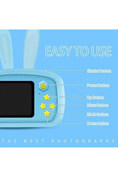 Tradeo Mini kids' camera with 2" display, 1080p video, games & MP3 easy buttons, USB charge, 600mAh battery