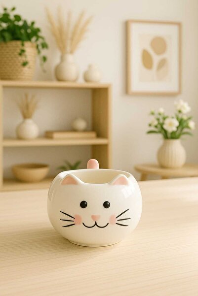 Kotium Ceramics كوب قطة مصنوع يدويًا بتصميم خاص من السلسلة الخاصة، كوب سيرامي...