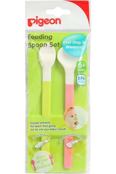 Pigeon Feeding Spoon Set, Soft Tip, With Stopper, Bpa Free, Multi-Colour