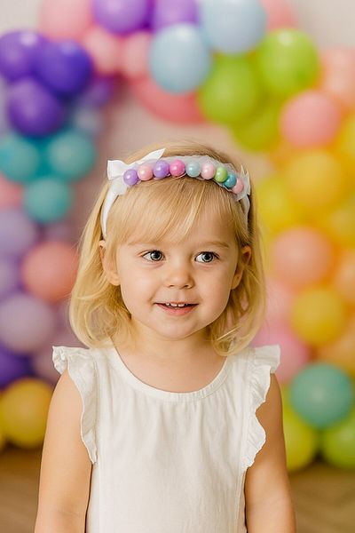 SeaBubbles Beaded Children's Crown Standard White