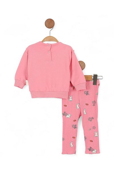 Egelite Baby Girl Bunny and Flower Printed Leggings 6-9-12-18-24 Months Stylish Baby Girl Set