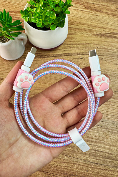 WANNACASE Samsung Type-C Uyumlu Şarj Aleti Kablosu Spiral Kablo Koruyucu Kablosu Sarma Örgü Kılıfı